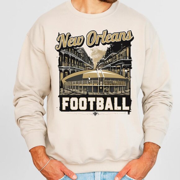 90s New Orleans Saints Football Sweatshirt, New Orleans Football NFL Shirt Tee - Picture 1 of 2